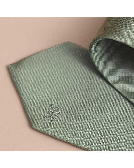 Burberry Modern Cut Silk Twill Tie Eucalyptus Green in Green for Men Lyst